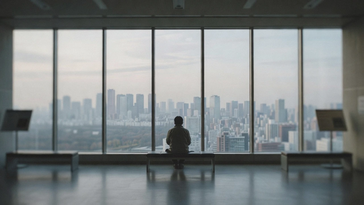 The city spread out below a public observation window at dusk, one of the free things to do in Tokyo that costs nothing at all