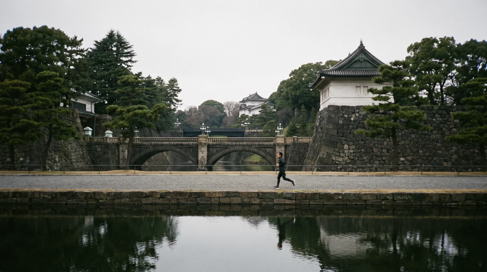 The Ote-mon gate and stone ramparts of the Imperial Palace East Gardens in central Tokyo, Japan
