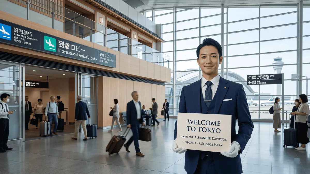 Private air-conditioned car with luggage assistance for a Haneda Airport to Tokyo transfer, Haneda Airport Japan